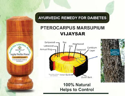 VEDANIYA™ Vijaysar Wood Glass – Natural Wellness in Every Sip