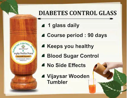 VEDANIYA™ Vijaysar Wood Glass – Natural Wellness in Every Sip