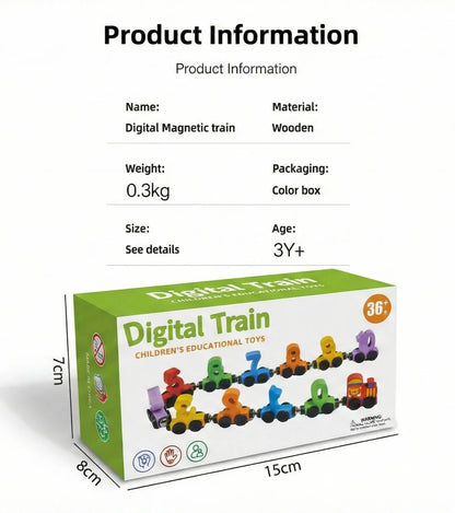 Vedaniya Educational Wooden Magnetic 1–10 Number Train – Learn Through Play