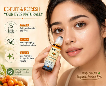 Under Eye Care Roll-On By Vaani Veda for Dark Circles, Puffiness & Fine Lines – 100% Natural